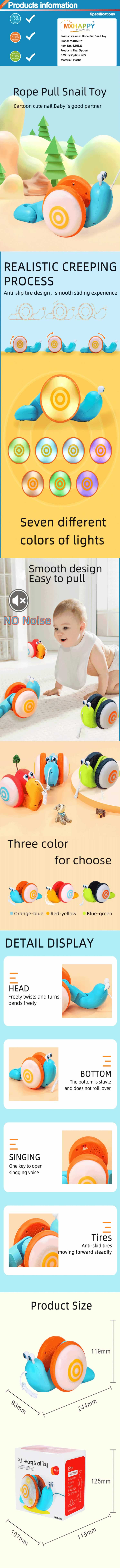 toddler Rope Pull Snail Toy