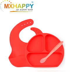 Silicone Portable Non Slip Suction Plates for Children Babies and Kids BPA Free Baby Dinner Plate