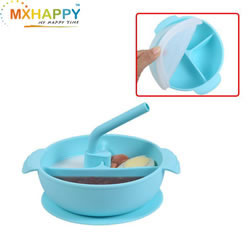 Silicone Portable Non Slip Suction Plates for Children Babies and Kids BPA Free Baby Dinner Plate