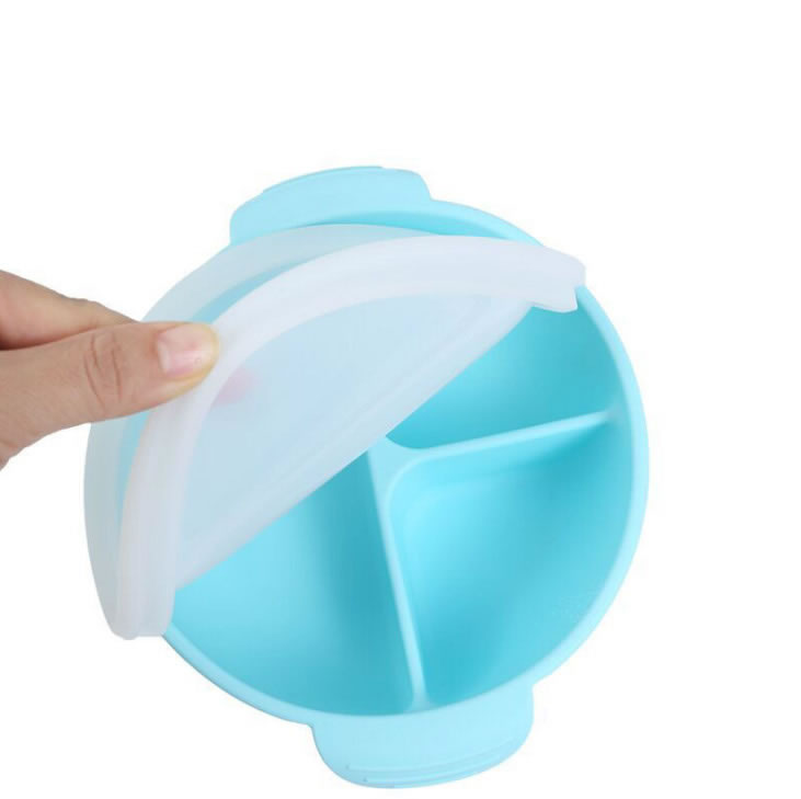 BPA Free Silicone Portable Non Slip Suction Plates