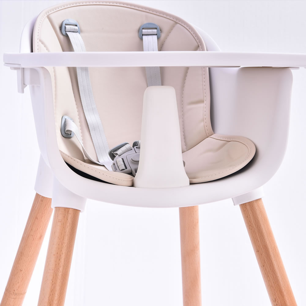 Wooden 3 in 1 Baby Highchair  Convertible  Solution for Babies and Infants with Cushion