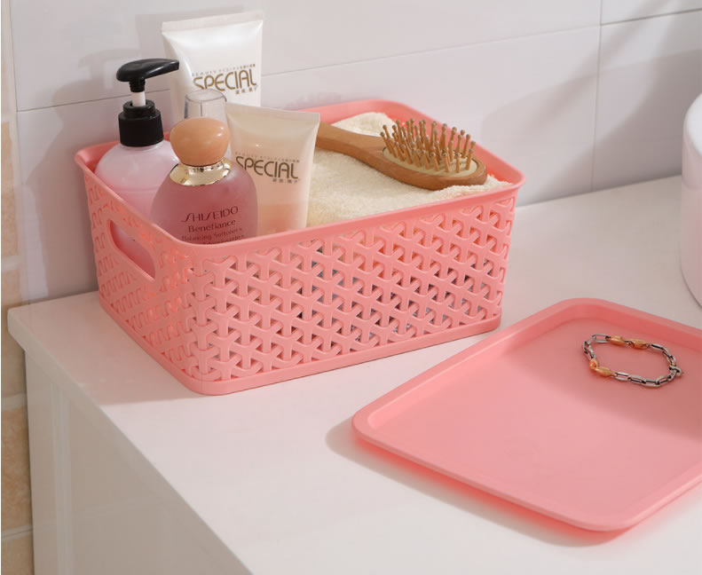 Large Plastic Storage Basket  Box for Home Storage with Lid 36X30X13.5CM