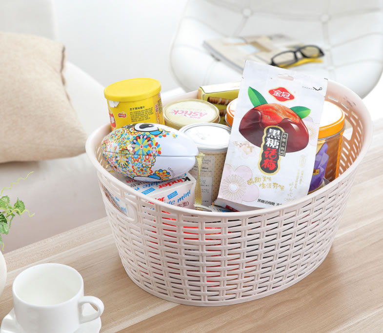 Small Plastic Storage Basket  Box for Home Storage with Lid