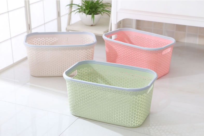 Plastic Storage Basket  Box for Home Storage with Lid 52x33x25 CM