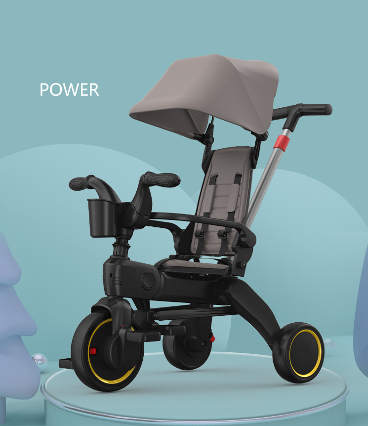 Multi-function baby balance tricycle 3 wheels and Parasols