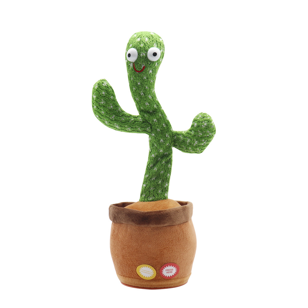 Dancing Cactus Talking Cactus Toy, Wriggle Singing Cactus Repeats What You Say, Plush Talking Toy Electric Speaking Cactus Baby Toy 15 Second Voice Recorder Toy