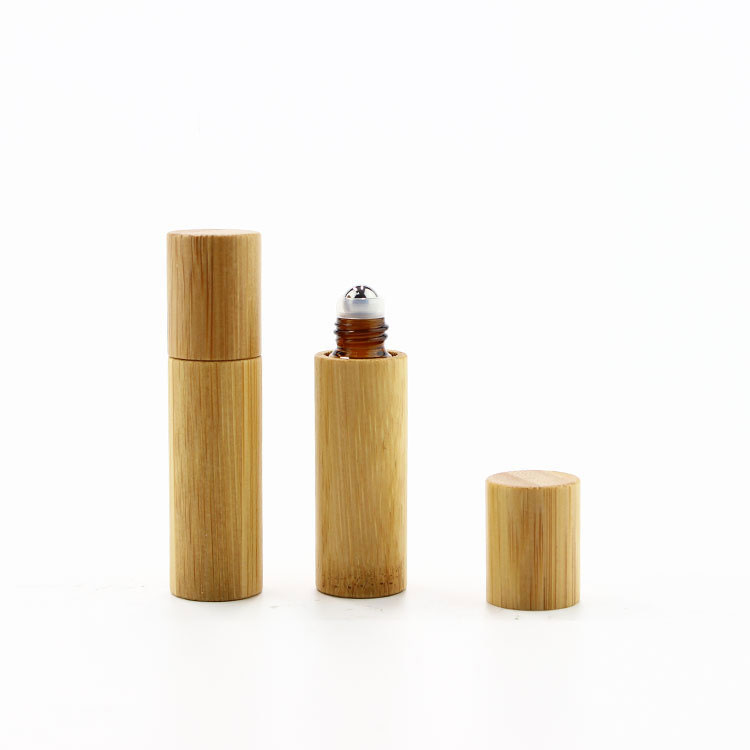 5ml brown glass liner bamboo perfume essential oil ball bottle factory direct sales