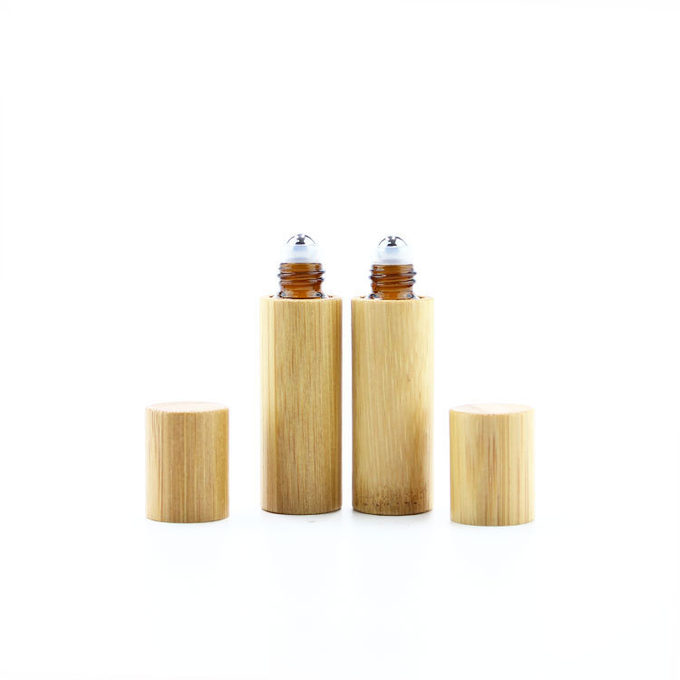 5ml brown glass liner bamboo perfume essential oil ball bottle factory direct sales