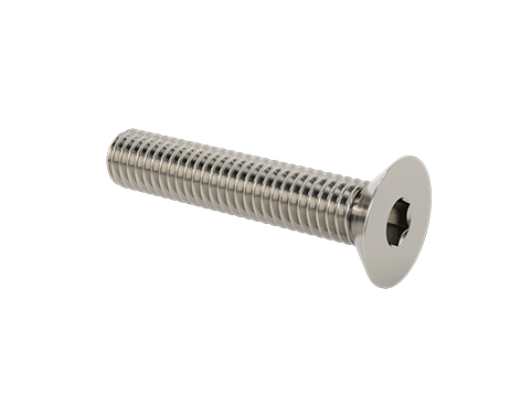 18-8 Stainless Steel Hex Drive Flat Head Screw, M3 x 0.5 mm Thread, 16 mm Long