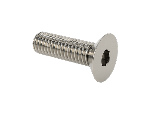 View:18-8 Stainless Steel Hex Drive Flat Head Screw, M4 x 0.7 mm Thread, 14 mm Long