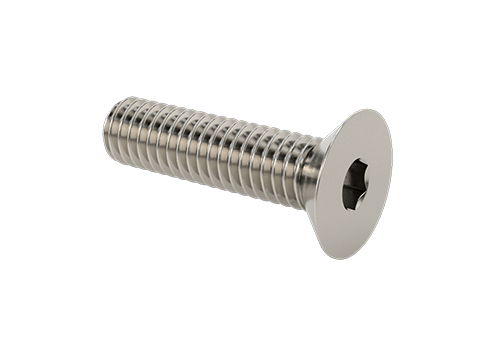 18-8 Stainless Steel Hex Drive Flat Head Screw, M4 x 0.7 mm Thread, 16 mm Long