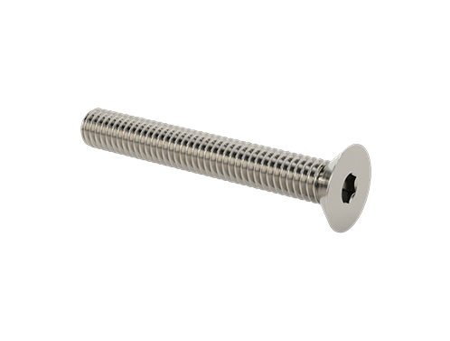 18-8 Stainless Steel Hex Drive Flat Head Screw, M4 x 0.7 mm Thread, 30 mm Long