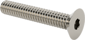 Stainless Steel 304  Hex Drive Flat Head Screw, M2.5 x 0.45 mm Thread,  12	mm Long