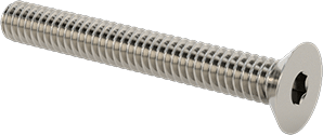 Stainless Steel 304  Hex Drive Flat Head Screw, M2.5 x 0.45 mm Thread, 18 mm Long