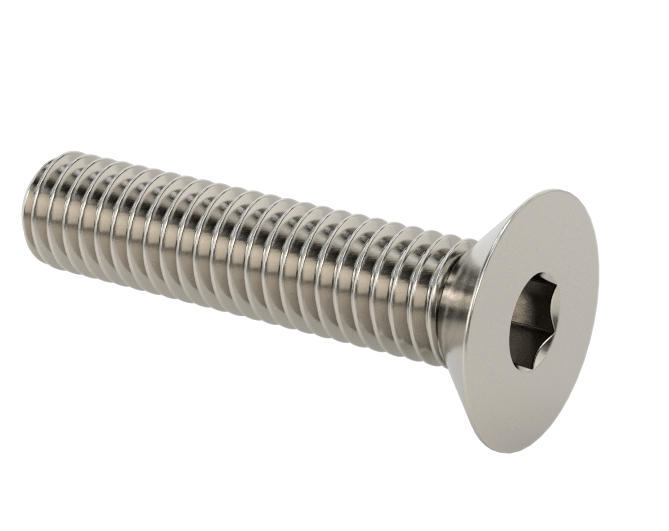 Stainless Steel 304  Hex Drive Flat Head Screw, M3x 0.45 mm Thread, 14 mm Long
