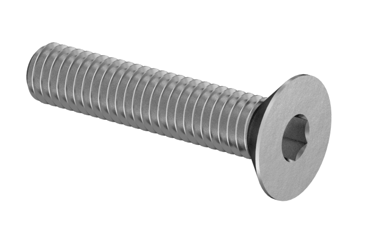 View:Stainless Steel 304  Hex Drive Flat Head Screw, M3x 0.45 mm Thread, 15 mm Long