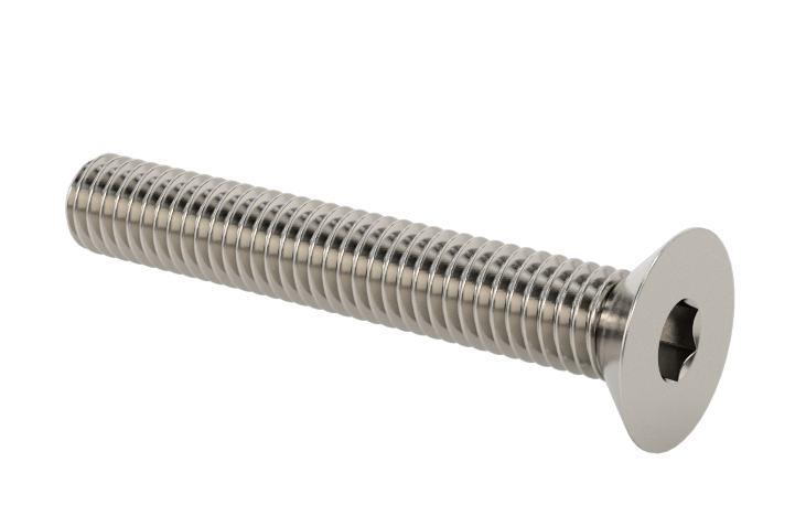 Stainless Steel 304  Hex Drive Flat Head Screw, M3x 0.45 mm Thread, 20mm Long