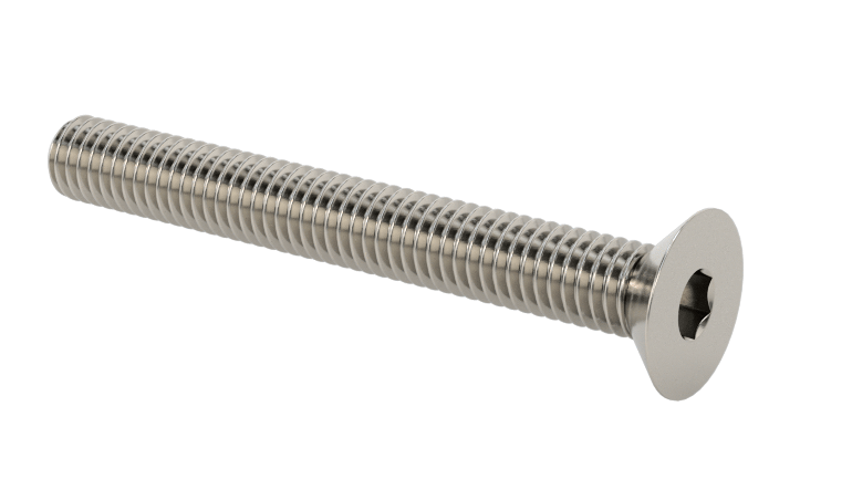 Stainless Steel 304  Hex Drive Flat Head Screw, M3x 0.45 mm Thread, 25mm Long