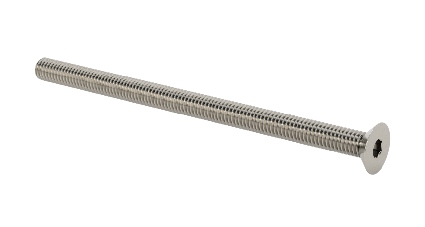 Stainless Steel 304  Hex Drive Flat Head Screw, M3x 0.45 mm Thread, 50 mm Long
