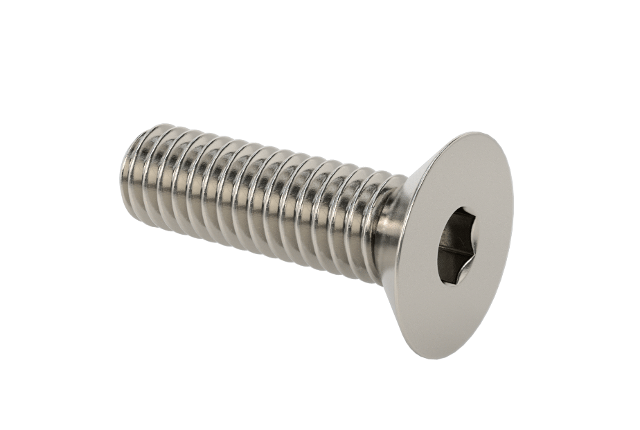 View:Stainless Steel 304  Hex Drive Flat Head Screw, M4x 0.45 mm Thread, 16mm Long