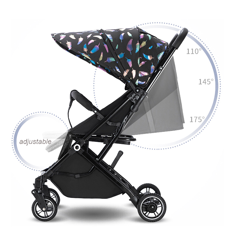 Baby stroller can be seated or lying down, lightweight and foldable, suitable for children