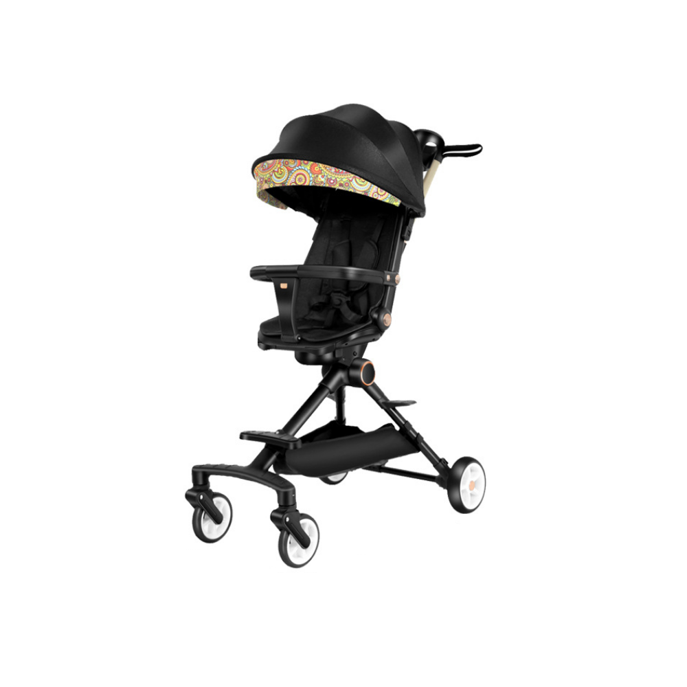 Foldable bidirectional baby stroller