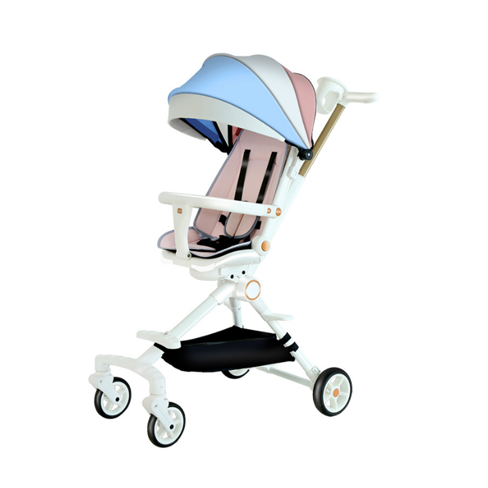 Seatable, lying flat, foldable, lightweight two-way outdoor baby stroller