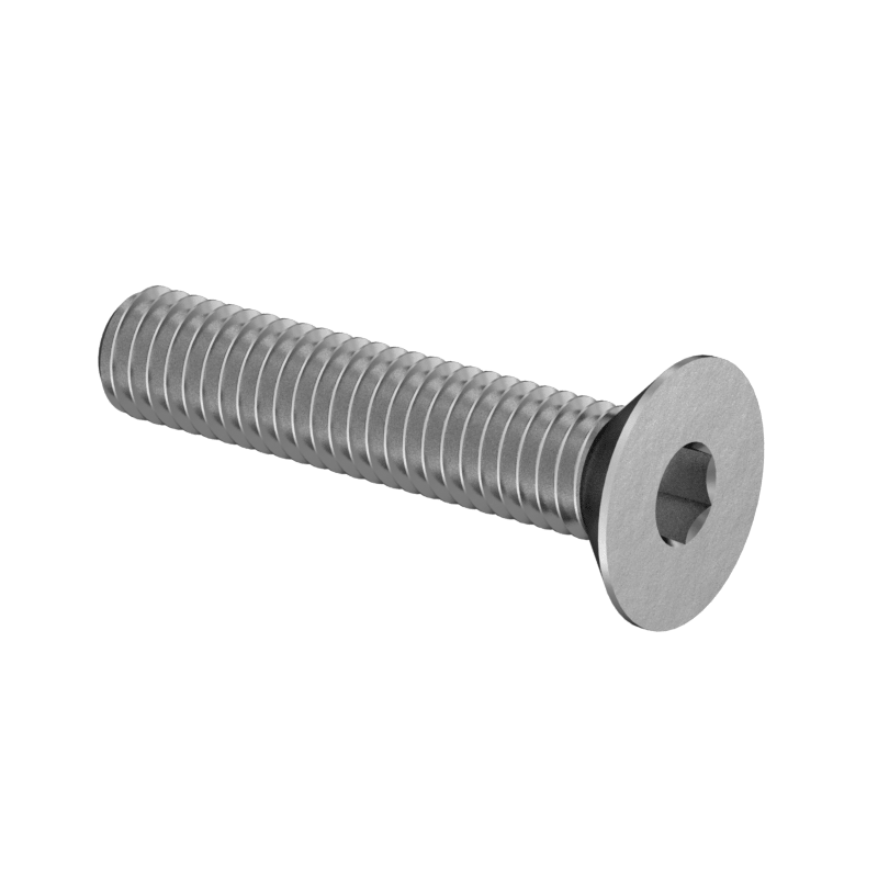 Stainless Steel 304  Hex Drive Flat Head Screw, M3x 0.5 mm Thread, 15 mm Long