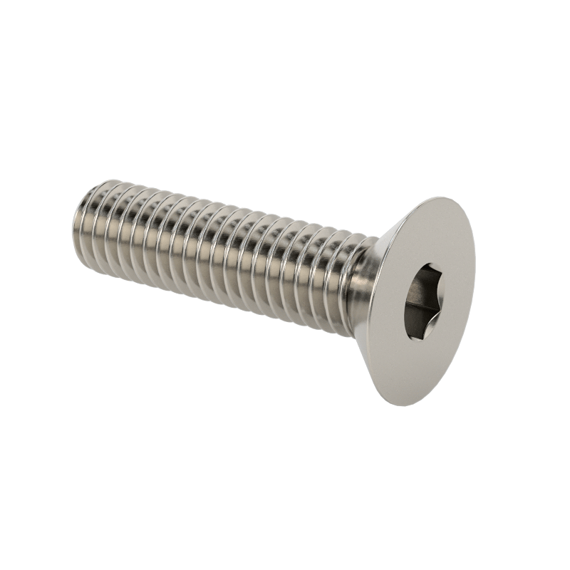 Stainless Steel 304  Hex Drive Flat Head Screw, M3x 0.5 mm Thread, 12 mm Long