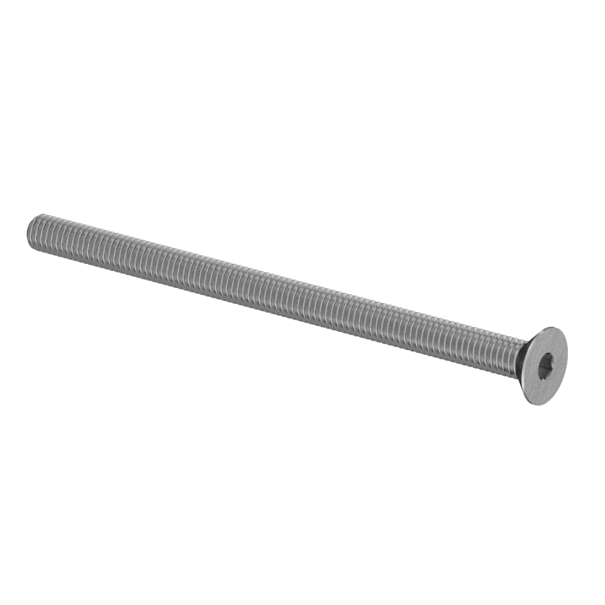 Stainless Steel 304  Hex Drive Flat Head Screw, M4x 0.7 mm Thread, 70mm Long