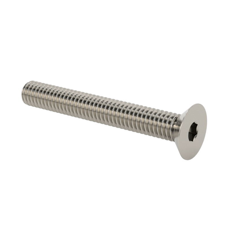 Stainless Steel 304  Hex Drive Flat Head Screw, M4x 0.7 mm Thread, 50mm Long