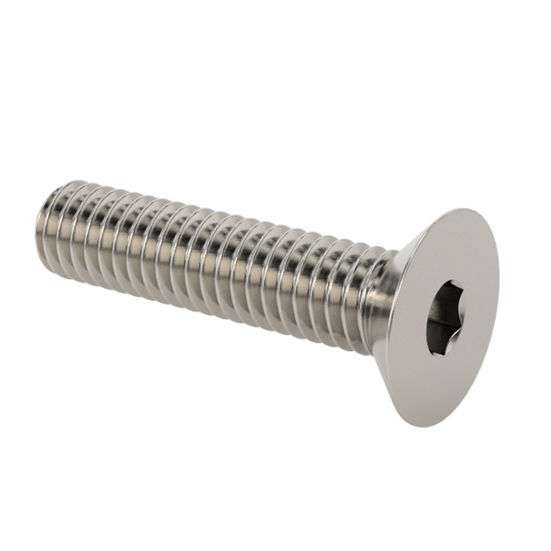 Stainless Steel 304  Hex Drive Flat Head Screw, M4x 0.7 mm Thread, 25mm Long