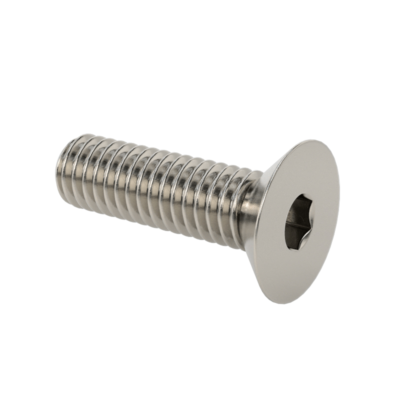 Stainless Steel 304  Hex Drive Flat Head Screw, M4x 0.7 mm Thread, 16mm Long