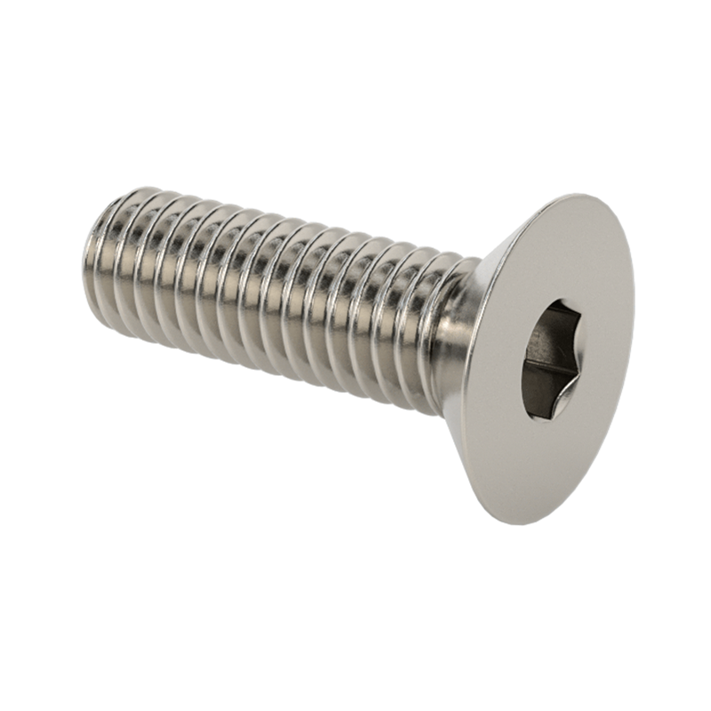 Stainless Steel 304  Hex Drive Flat Head Screw, M4x 0.7 mm Thread, 12mm Long