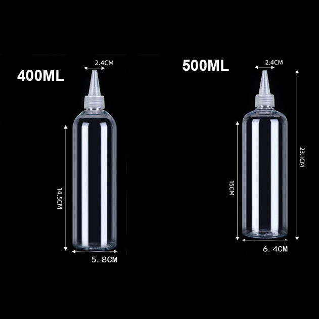 500ml pointed bottle PET transparent plastic bottle,