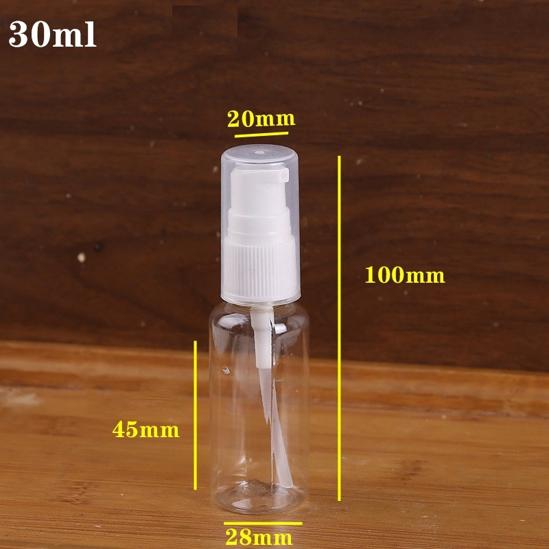 30ml PET transparent plastic travel portable press lotion bottle