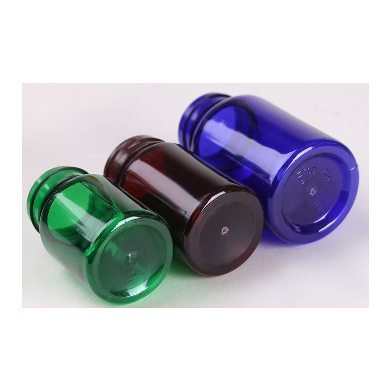 120ml PET plastic bottle wide mouth vitamin capsules health product bottle green brown, blue