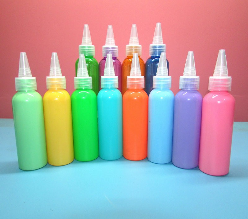 60ml plastic colored pointed bottle squeeze bottle