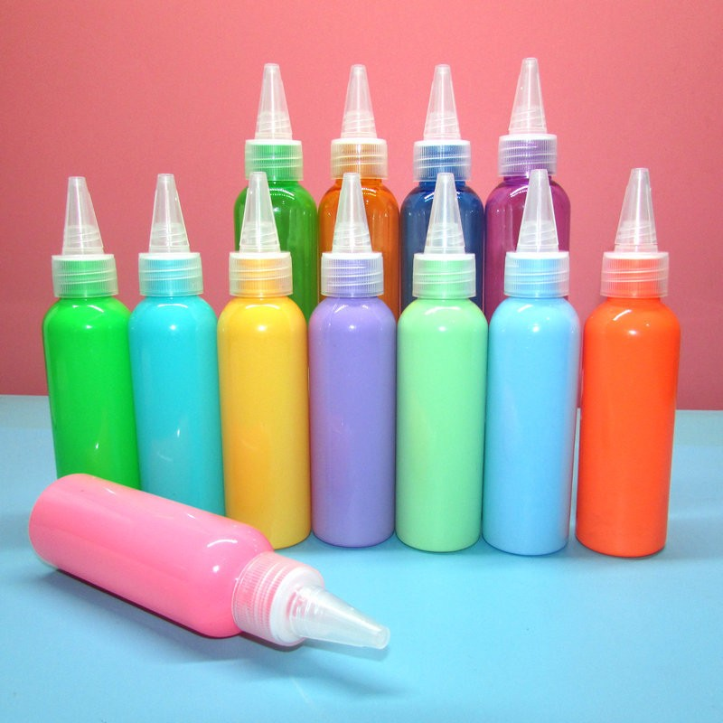 60ml color pointed bottle extrusion bottle plastic drip bottle small empty bottle glue lotion sub bottle pigment bottle