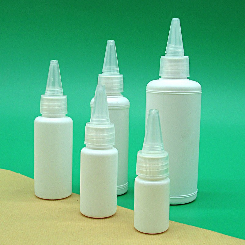 50ml White pointed plastic bottle Squeeze bottle Glue lotion dripping bottle Dispensing bottle