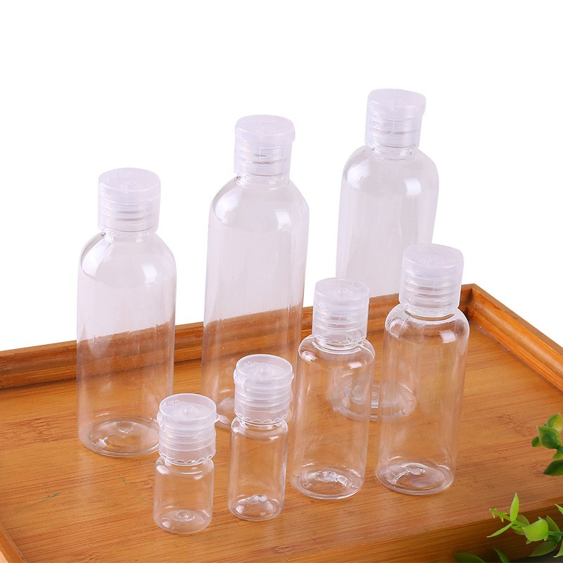 Transparent White plastic flip bottle