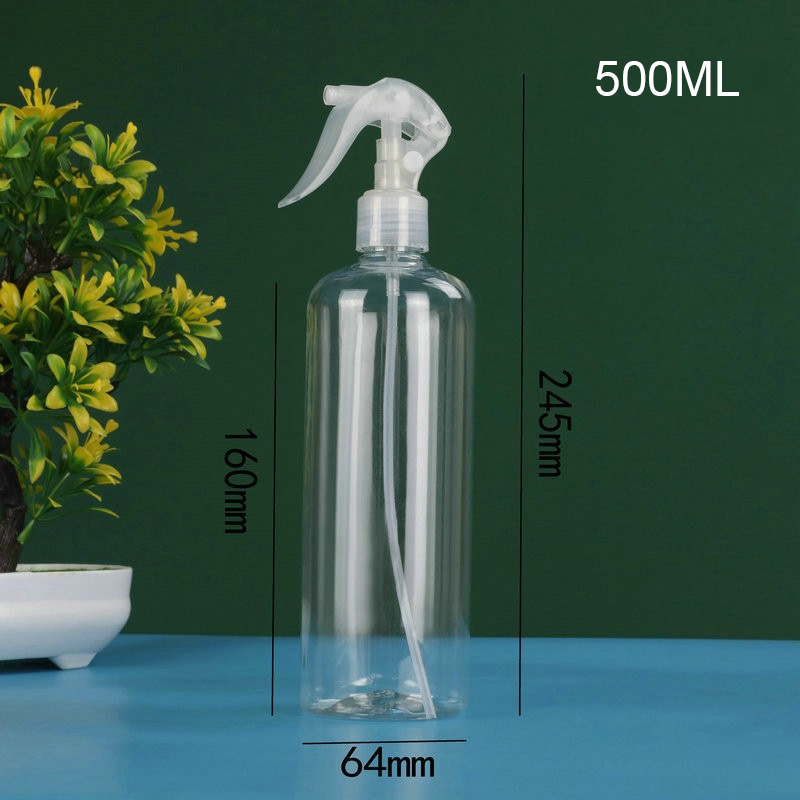 Transparent plastic spray bottle