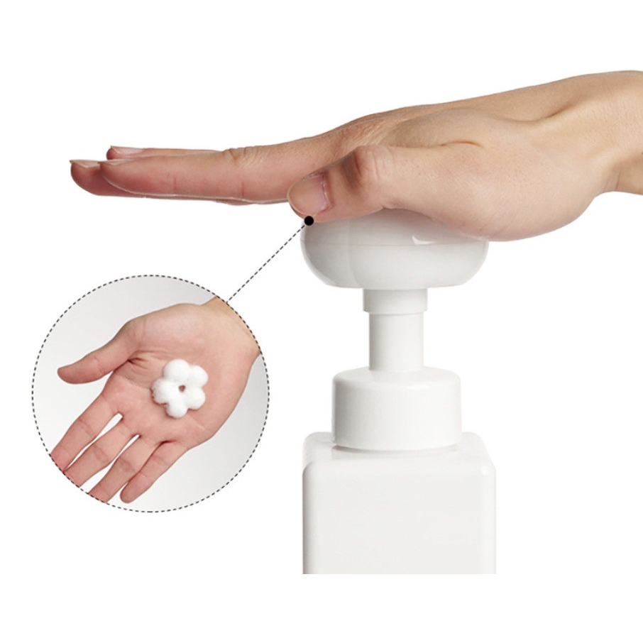 650ml Press type square bath gel bottle Mousse foam bottle Plastic hand sanitizer bottle Separate bottle foam flower foaming bottle