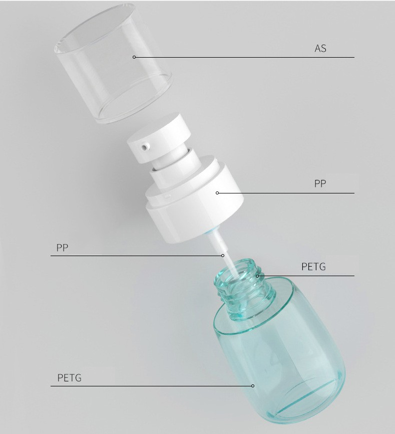100ml PETG pressure lotion type facial cleanser bottles spray bottle
