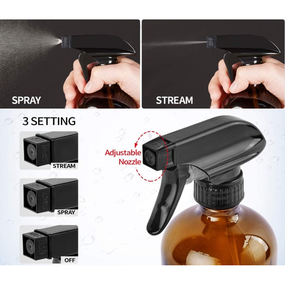 500ML Brown spray bottle essential oil bottle glass shower gel bottle hand lotion bottle glass press spray bottle