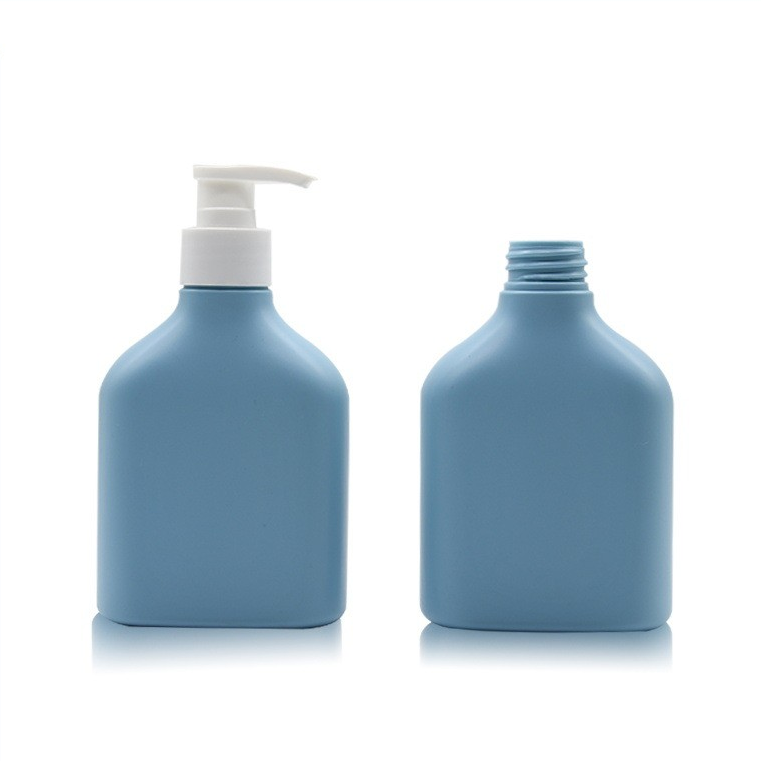 Customized 250ml blue plastic cosmetics lotion bottle