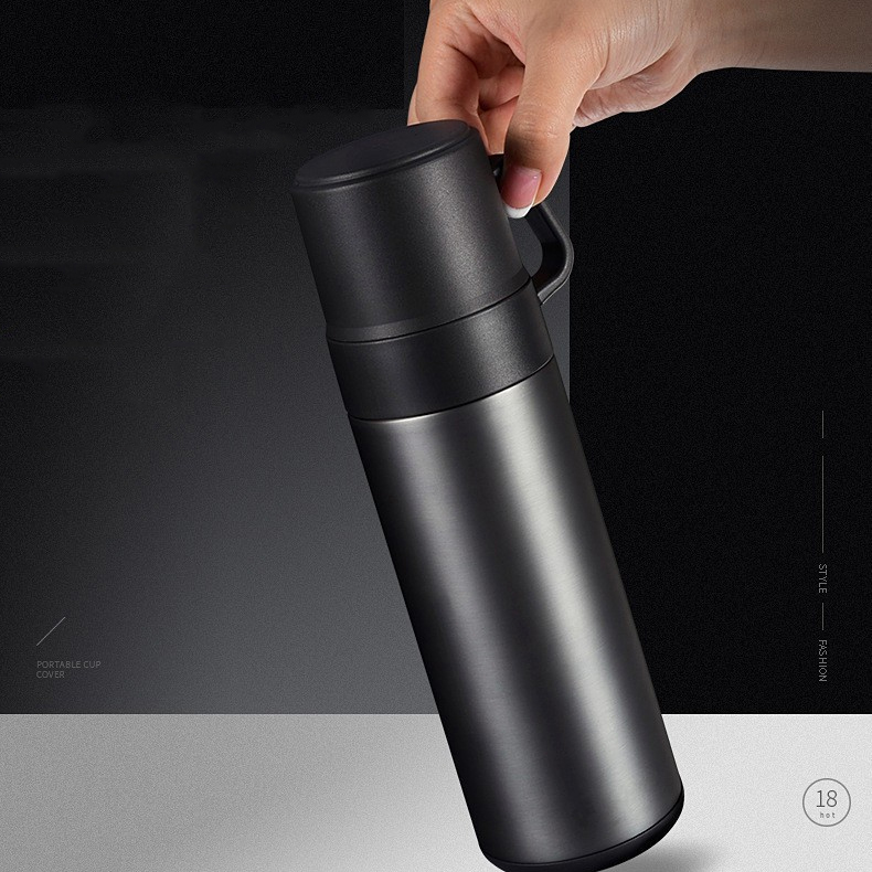 500ml Creative double lid vacuum insulated cup made of 304 stainless steel