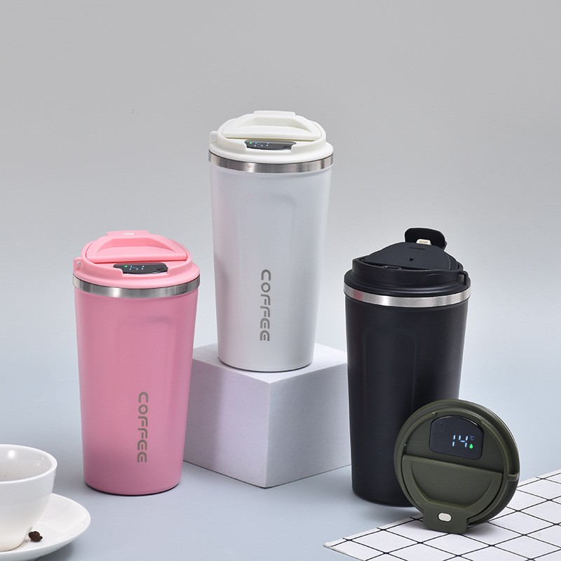 Intelligent LED temperature display coffee cup insulated cup thermos