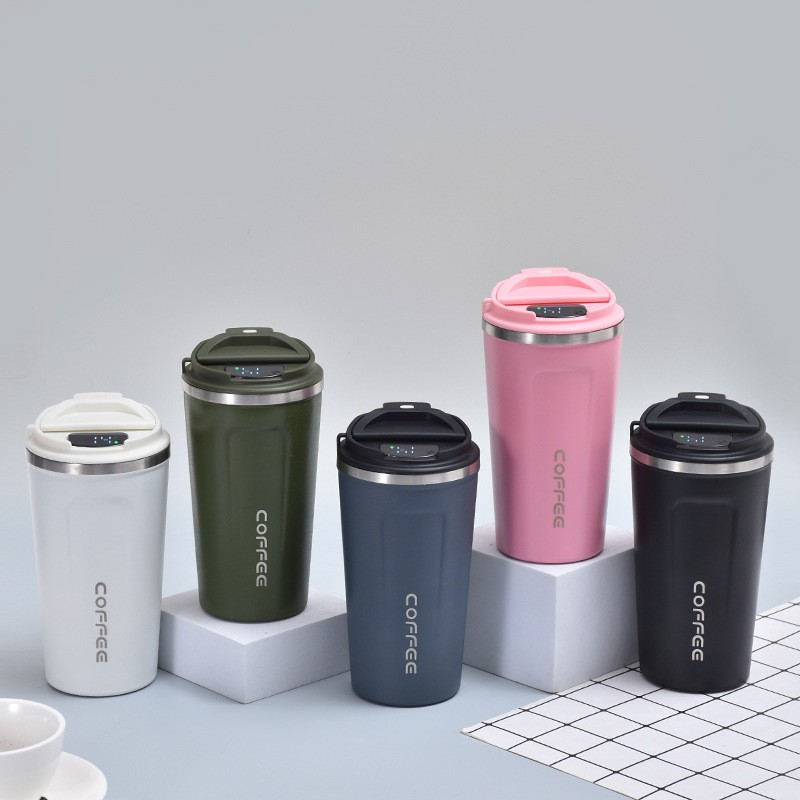 Intelligent LED temperature display coffee cup insulated cup thermos