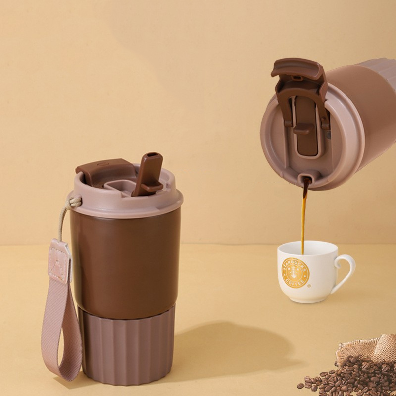 450ml,Thermos  coffee cup, 304 stainless steel insulated cup inside and outside, outdoor high-value, male and female student car water cup wholesale customization